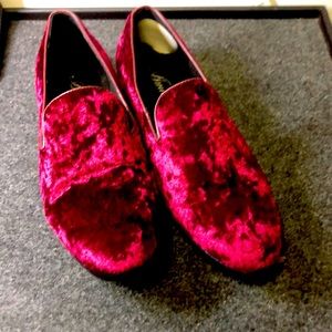 Red velvet shoes  mens size 11